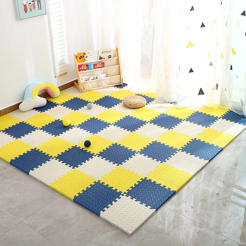 Soft Interlocking Puzzle Floor Tiles for Kids, Safe Crawling & Exercise Mat (30×30×1cm)