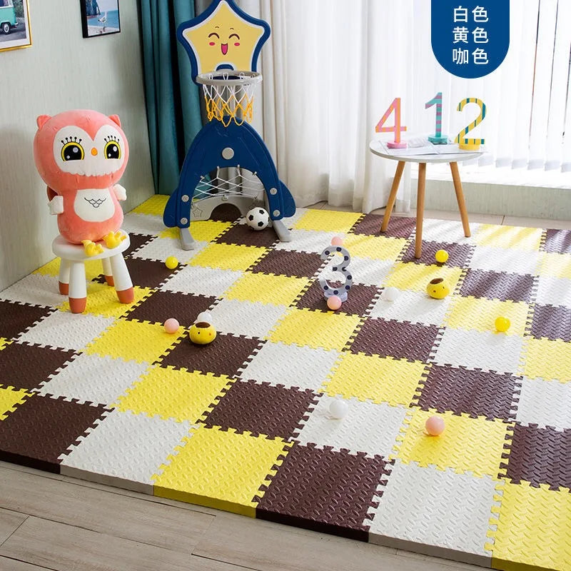 Soft Interlocking Puzzle Floor Tiles for Kids, Safe Crawling & Exercise Mat (30×30×1cm)